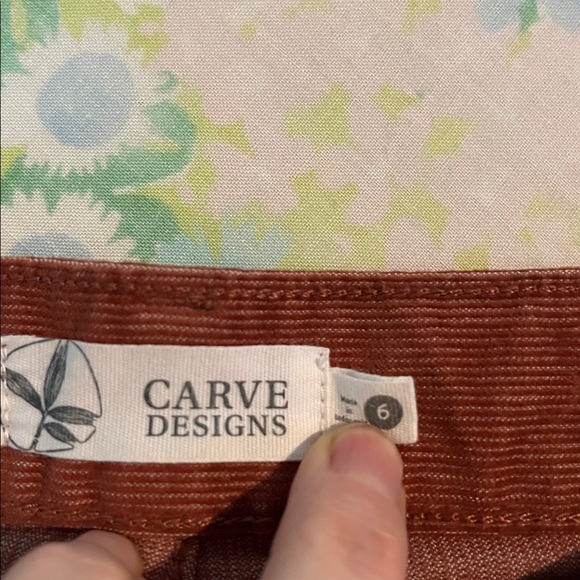 Carve Designs | Brick Rust Corduroy Shorts Size 6 Organic Cotton Mid-Rise Beachy - Picture 5 of 9